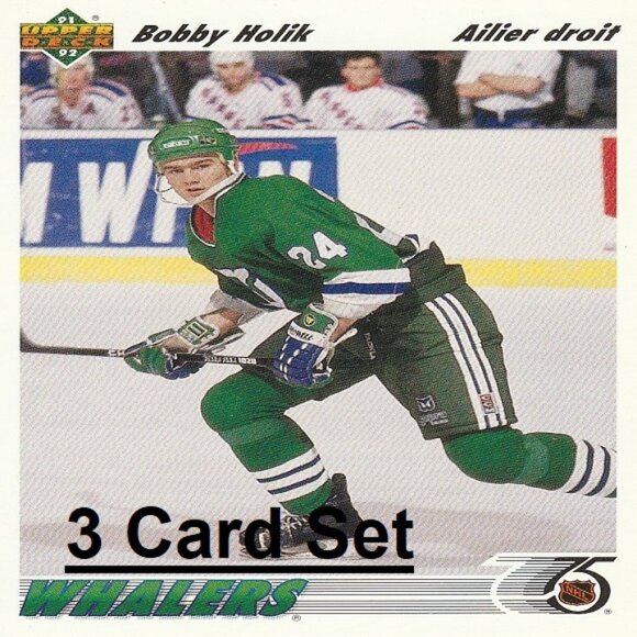 Bobby Holik Hartford Whalers NHL Hockey Card Collection - 3 Card Set - Picture 1 of 4